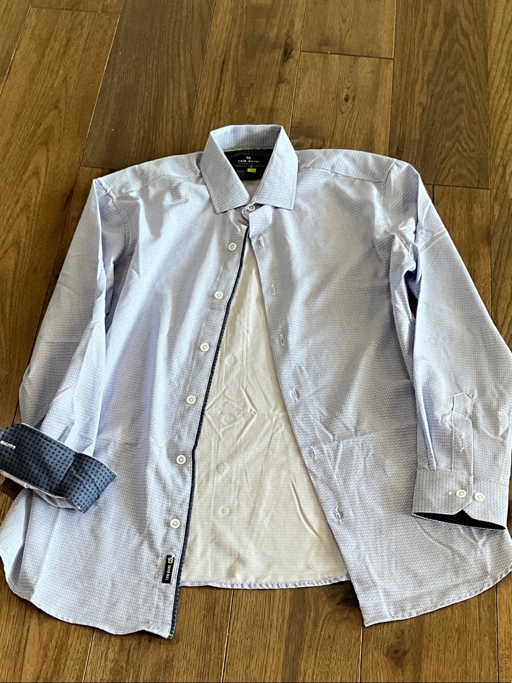 Men's Light Blue Dress Shirt - Classic Spread Collar